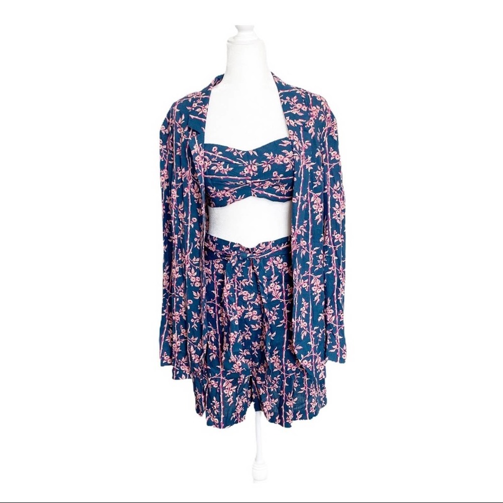 Free People Poolside Three-Piece Set Pacific Ocean - Picture 3 of 10